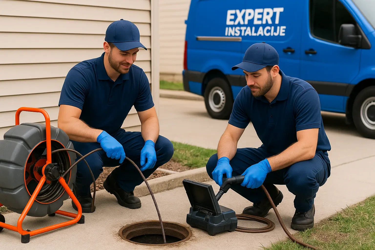 strucni-majstori-rade-na odgusenju kanalizacije majstori rade na odgusenju kanalizacije